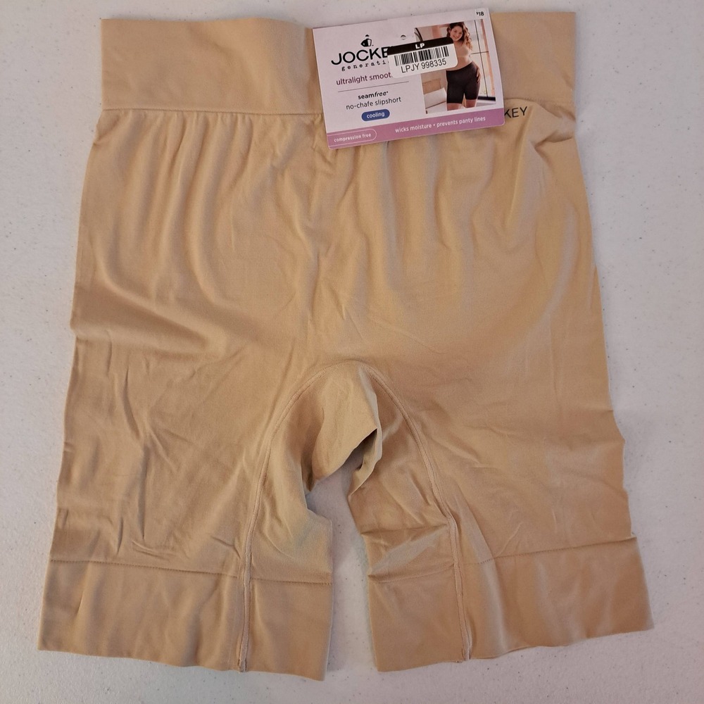 Jockey Generation Slipshort‎ Womens L Beige New Seamfree Cooling 1046-144-B45